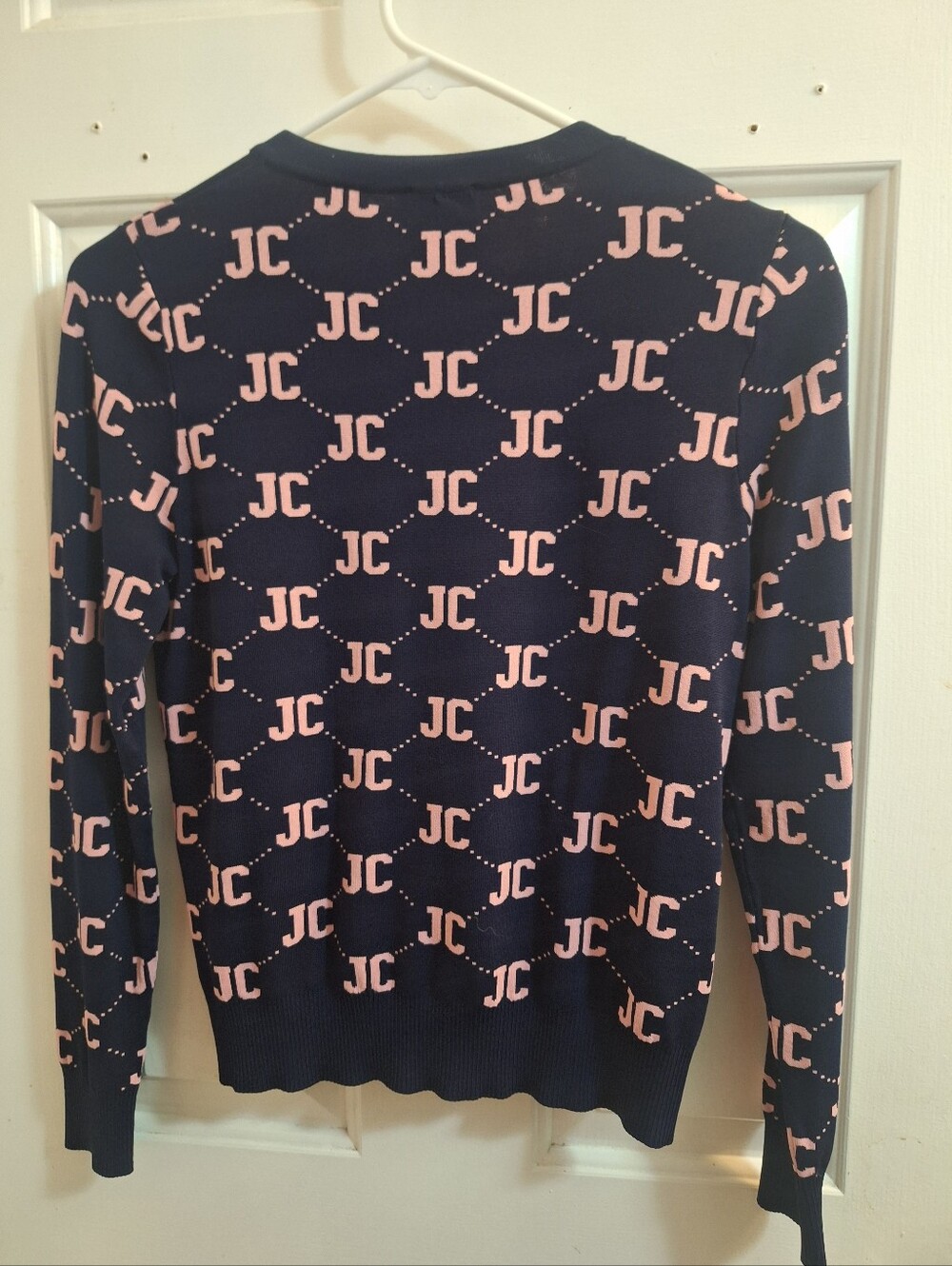 Juicy Couture Navy & Pink JC Logo Cardigan Sweater - Picture 4 of 6